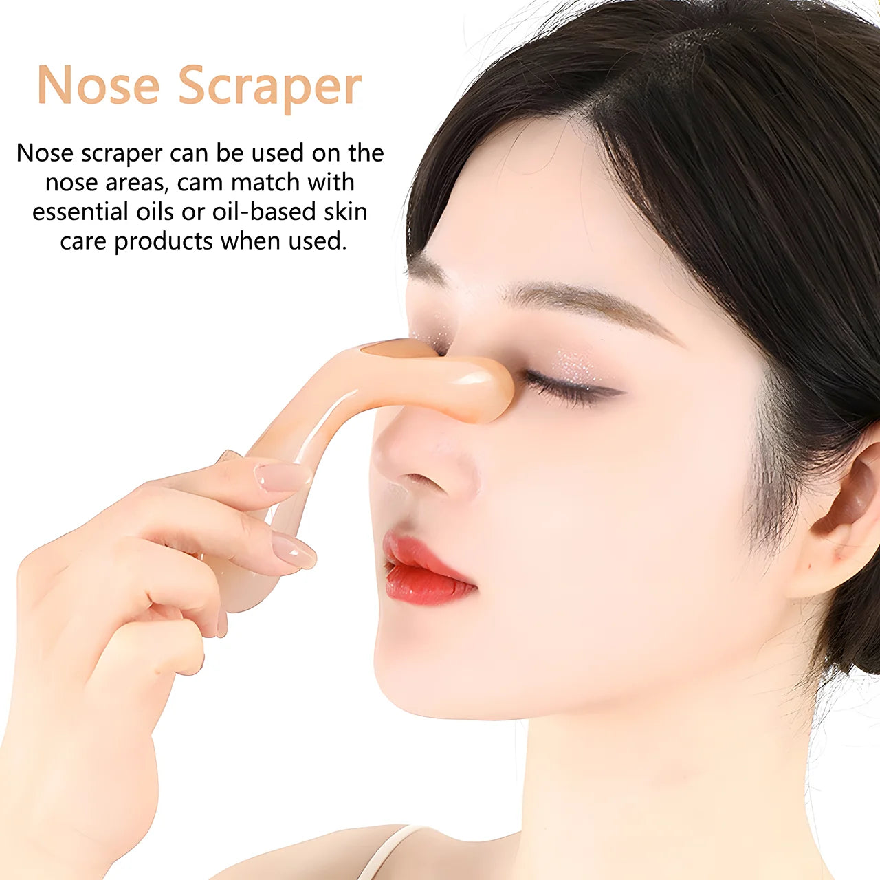 Resin Face Lifting Scraping Massage Nose Lifting Massage Y-shape Fork Guasha Massage Reduce Puffiness Trigger Point Nose Massage Beauty World Shop