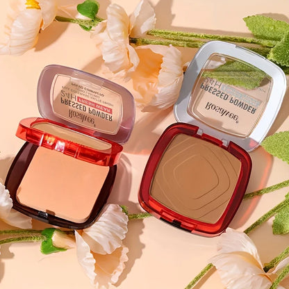 Matte Full Coverage Pressed Powder Foundation With Puff Applicator, 24H Fresh Wear Matte Weightless Finishing Powder Makeup Beauty World Shop