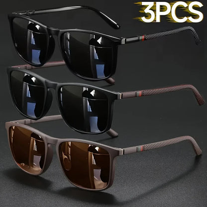 2/3pcs Luxury Square Vintage Cycling Sunglasses Men Women Fashion Travel Driving Fishing Sun Glasses Male Eyewear UV400 Beauty World Shop