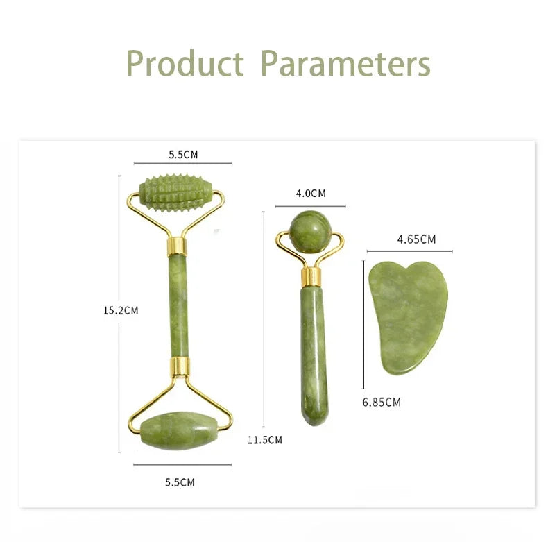 Natural Jade Roller Face Gua Sha Natural Stone Body Neck Massager Acupoint Eye Care Spa Massage Tools Massage Visage Lifting Beauty World Shop