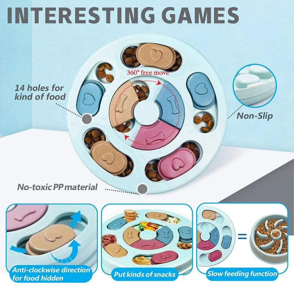 Dog Puzzle Toys Slow Feeder Interactive Increase IQ Food Dispenser Non-Slip Slowly Eating Bowl Cat Dogs Food Games Beauty World Shop