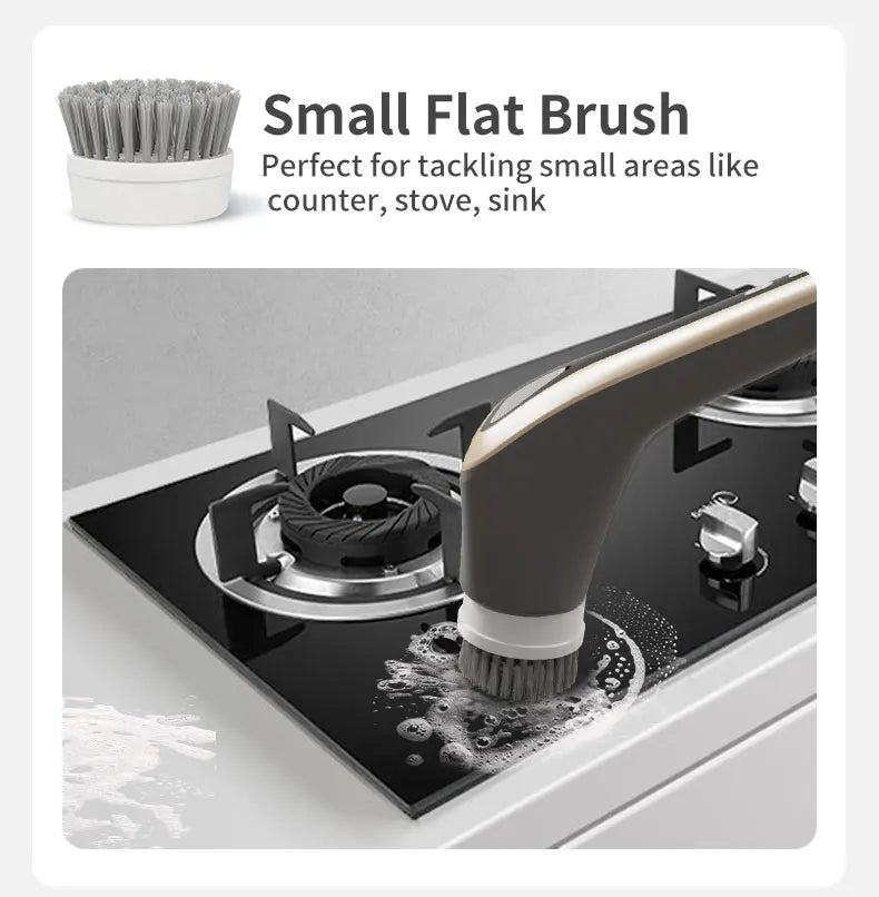 Electric Cleaning Brush Cordless Handheld Shower Scrubber Spin Cleaner Multifunctional Cleaner with 7PCS Heads Bathroom Kitchen