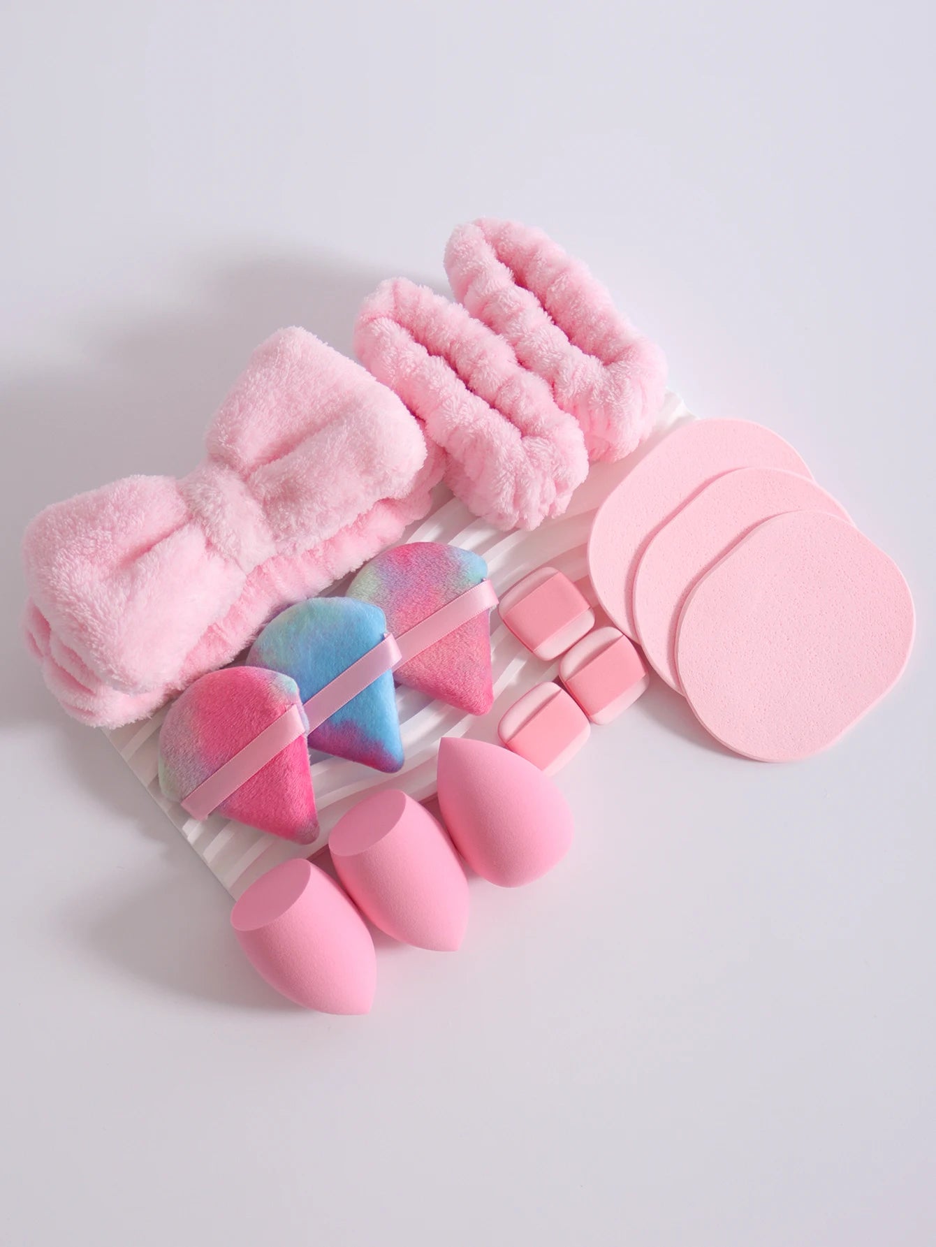 15 件套 Cosmetic Puff Makeup Sponge Blender Beauty Egg Foundation Sponges Puff Wash Face Headband Wristband Make up Accessories Beauty World Shop