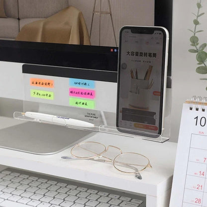 1Message Storage Board Under Computer Monitor，Office Desk Side Storage Rack Message Board Can Hold Phone Charging Memo Stickers Beauty World Shop