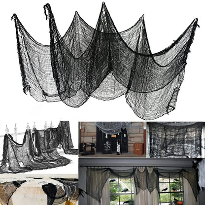 Horror Halloween Party Decoration Haunted Houses Doorway Outdoors Decorations Black Creepy Cloth Scary Gauze Gothic Props Beauty World Shop