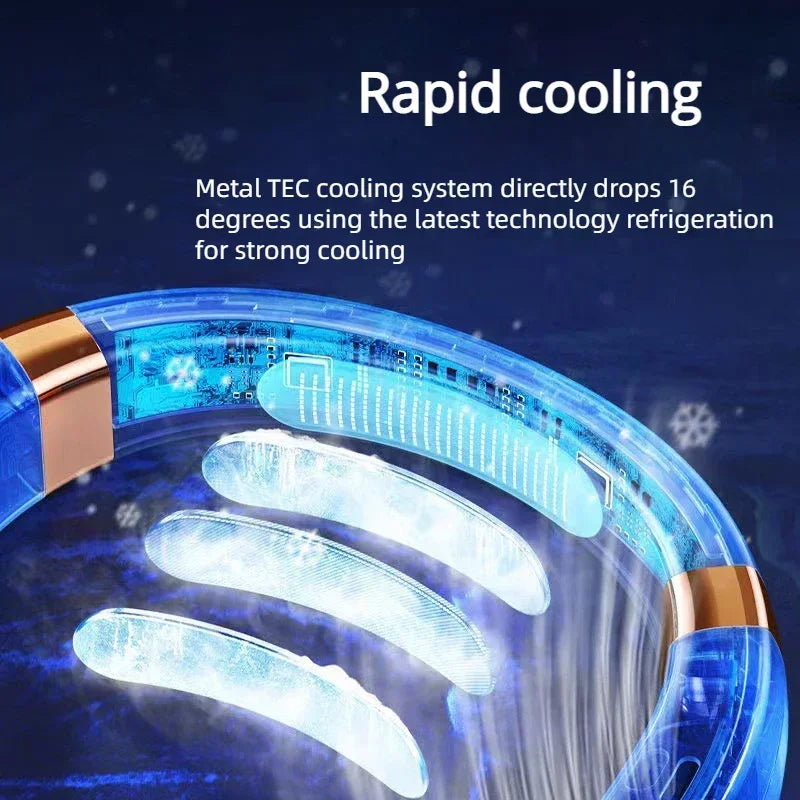 JKUOO Portable Neck Fan,Hands Free Bladeless Fan with LED 4 Cooling Plate,Personal Fan 4000mAh Battery USB Rechargeable Beauty World Shop