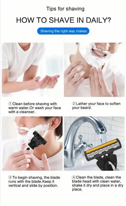 3-layer Stainless Steel Blade Men Razor Washable For Travel For Home Shaver Manual Shave Razors For Daily Face Care Beauty World Shop