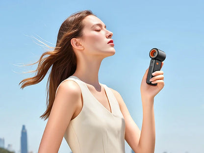 5000mAh Handheld USB Turbo Fan Super Strong Wind Infinite Gear Adjustment Long Battery Life Rechargeable Multipurpose Pocket Fan