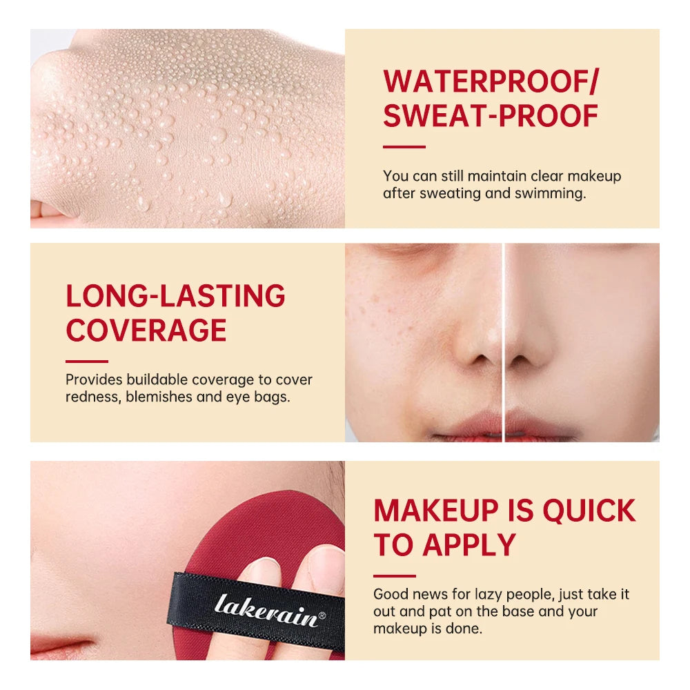 Sunscreen Cushion Foundation Fit Cushion Foundation Full Coverage Waterproof Long-lasting Concealer Long-lasting Makeup Beauty World Shop