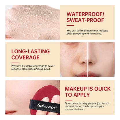 Sunscreen Cushion Foundation Fit Cushion Foundation Full Coverage Waterproof Long-lasting Concealer Long-lasting Makeup Beauty World Shop
