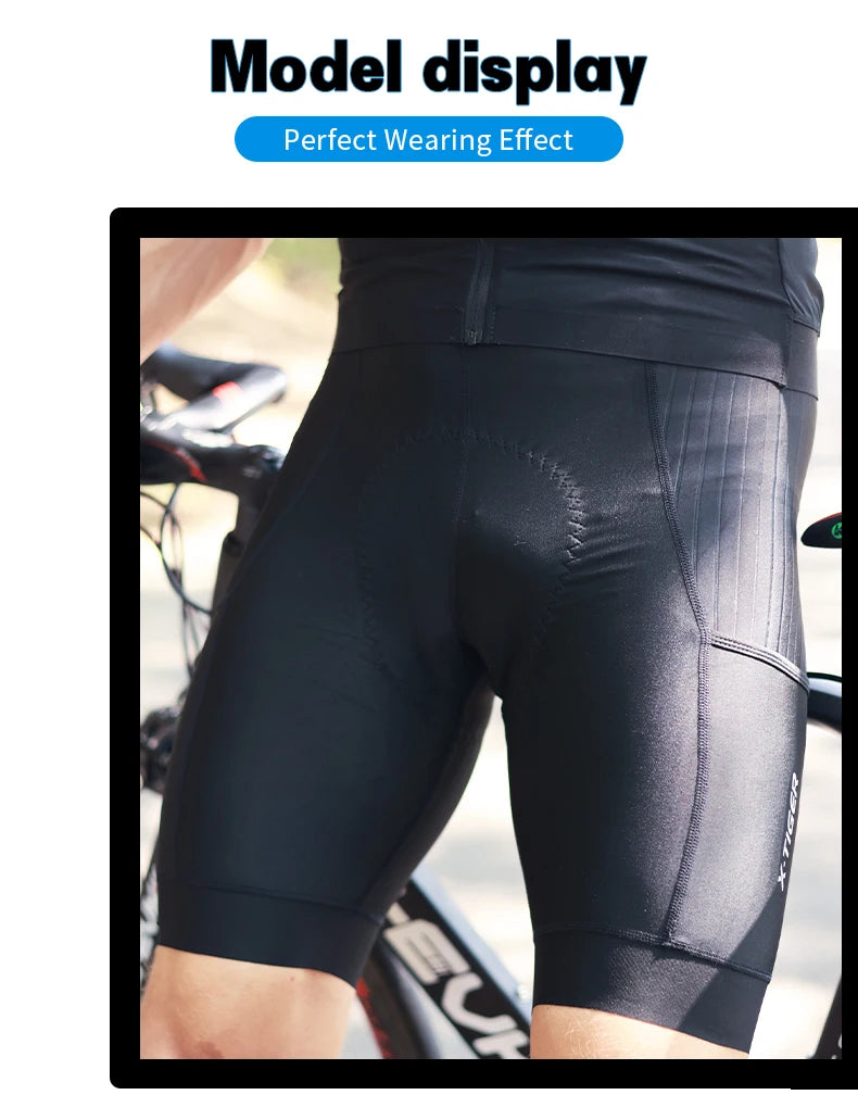 X-TIGER  Cycling Shorts Men Double Arrow Cushion Pad MTB Road Anti Slip Bike Shorts 7 Hours Ride Breathable Lycra Shorts Beauty World Shop