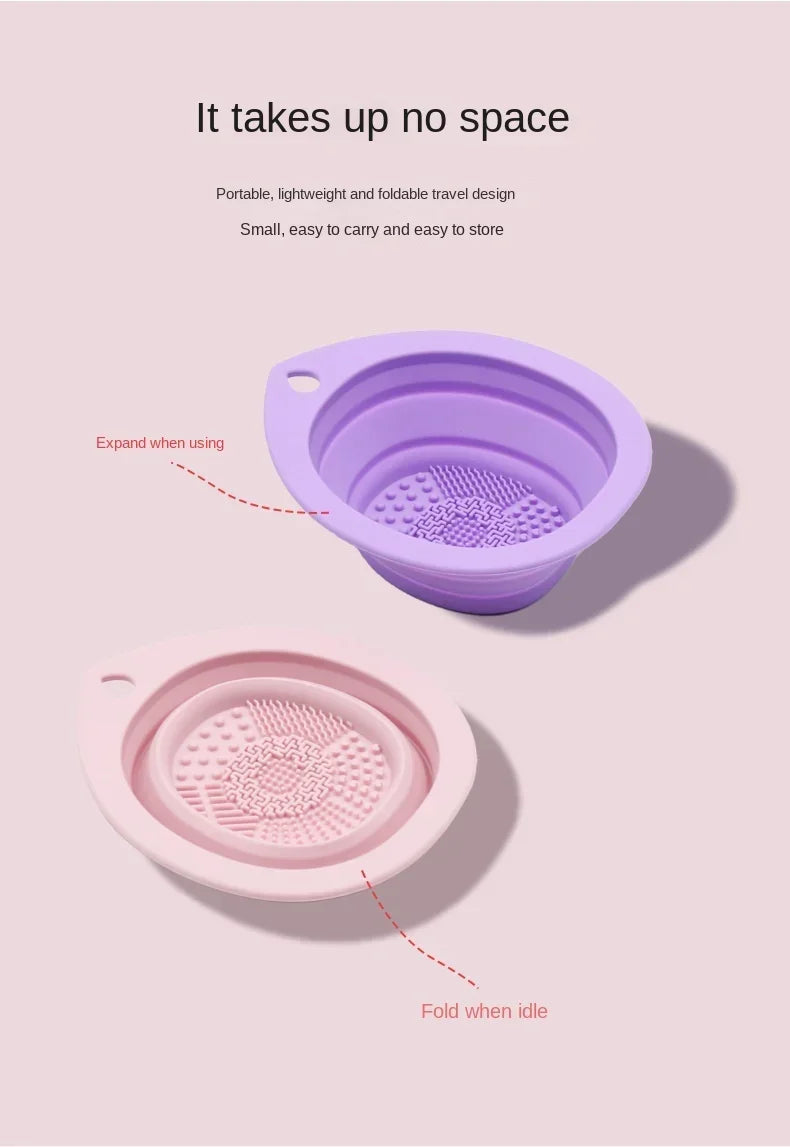 Silicone Makeup Brush Cleaner Folding Powder Puff Cleaning Bowl Eyeshadow Brushes Washing Soft Mat Beauty Tools Scrubber Box Beauty World Shop