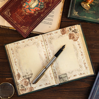 Mr.Paper 192pcs Vintage Style Notebook Set, Gold Foil Writing Pad for Journaling Note Taking, Retro Stationery Paper Sheets Beauty World Shop