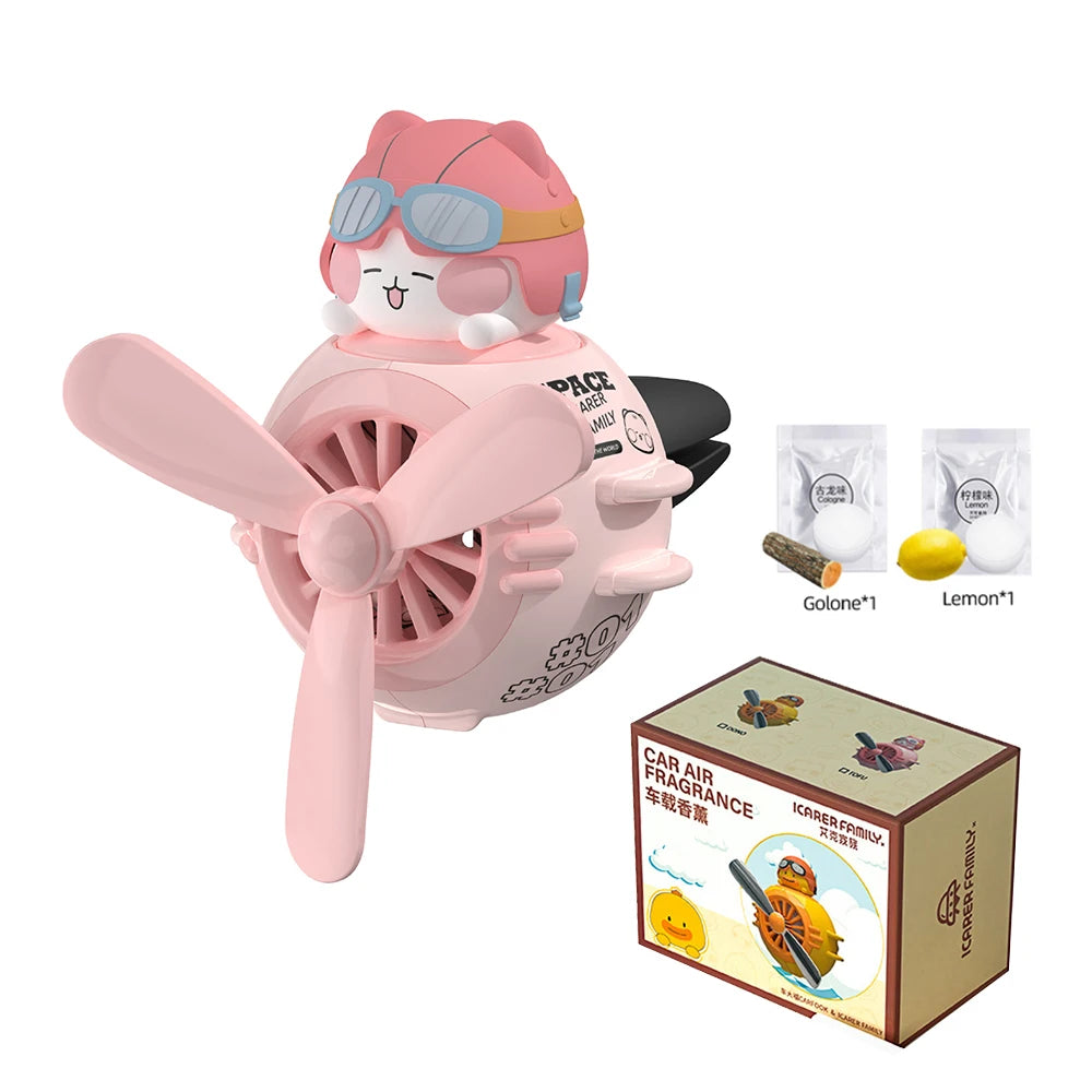 Cool Bear Pilot Car Air Freshener Rotating Propeller Air Outlet Perfume Fragrance Flavoring 자동차 공기 청정기 Accessories 방향제 차량용 Beauty World Shop
