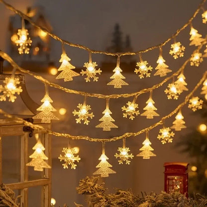 3M Christmas Lights Snowflake String Lights Fairy Lights Waterproof Star Ball LED Lamp for Home Christmas Tree Garden Decoration Beauty World Shop