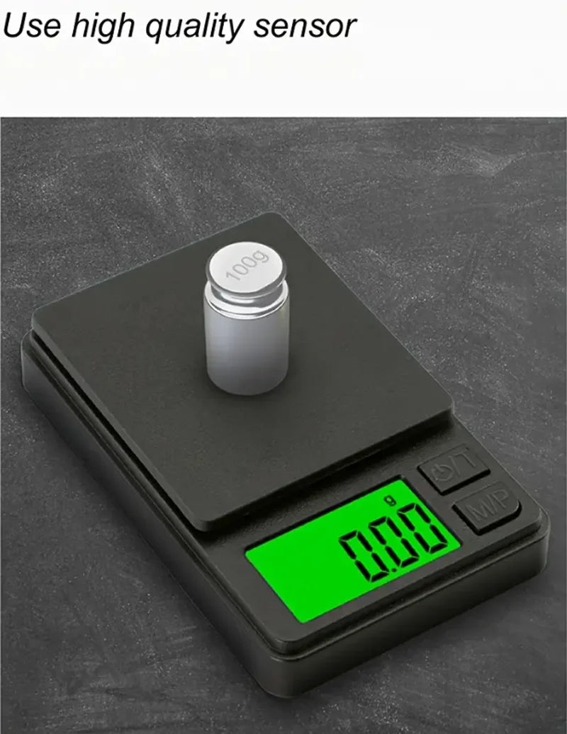 Precision Pocket Scale 1000g X 0.1g - Digital Gram, Food, Jewelry, Ounces/Grains Scale with Backlit LCD - Mini Scale for Travel Beauty World Shop