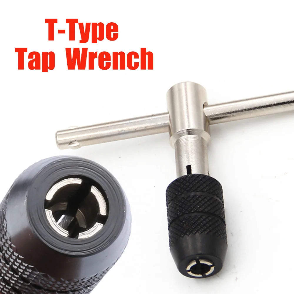 T-type 3mm to 6mm hand tap wrench thread tapping tool set hand wrench thread tapping M6 to M8 tool set Beauty World Shop