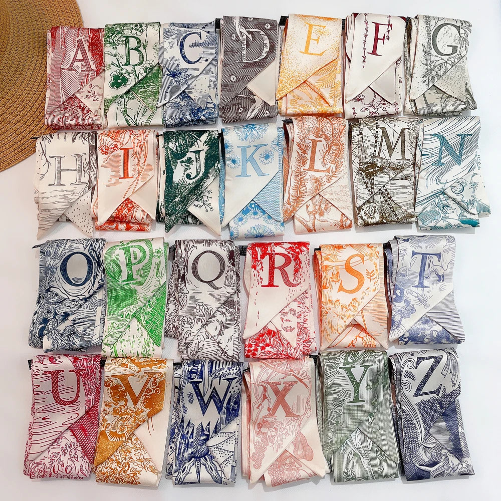 26 Letters Tarot Constellation Bag Scarf Twill Silk Scarves Women New Neckerchief Hair Headbands Beauty World Shop