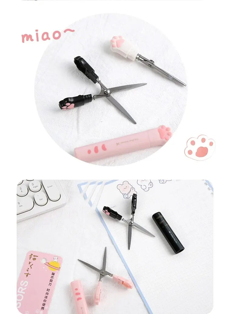 4Style Portable Folding Cat's Paw Scissors Stainless Steel Art Tool Multi-Function Pen-Shaped Scissors for Handbooks  Office Use Beauty World Shop