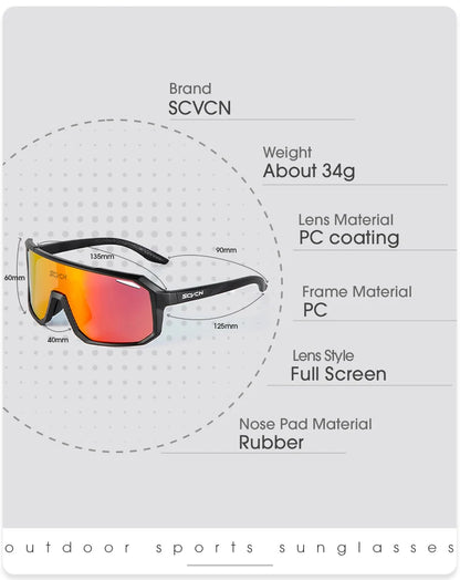 SCVCN New Cycling Glasses Bike Sunglasses Men UV400 Eyewear Outdoor Sports MTB Goggles Bicycle Women Riding Hiking Sunglasses Beauty World Shop