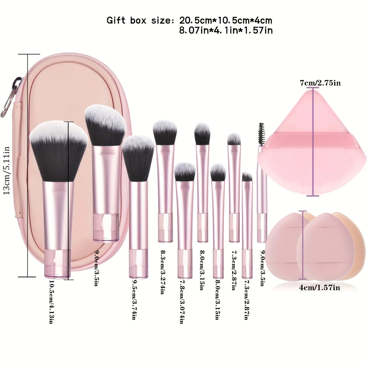 10 color Mini makeup brush Travel portable Makeup Tool Makeup Puff - Palm Brush Professional Makeup tool set Christmas gift Beauty World Shop