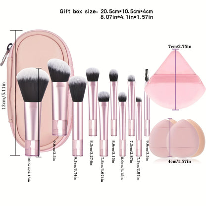 10 color Mini makeup brush Travel portable Makeup Tool Makeup Puff - Palm Brush Professional Makeup tool set Christmas gift Beauty World Shop