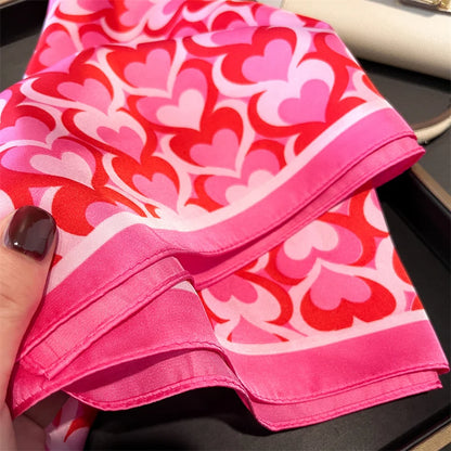 70cm Silk Feeling Square Scarf Women Satin Bandana Print Scarves Head Band Fashion Lady Hair Shawl Wrap Female Neckerchief Hijab Beauty World Shop