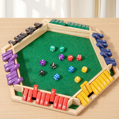 Six Sided Flipping Game, Wooden Number Game, Shut The Box Dice Game - Parent-Child Board Game, Bar Party, Leisure Gambling Game Beauty World Shop