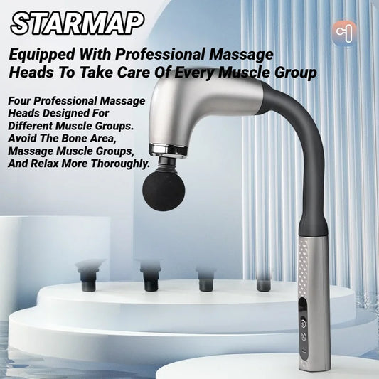 Electric Muscle Massage Gun With 4 Heads, Deep Tissue Percussion Massager For Pain Relief, Portable & Rechargeable Fascia Extend Beauty World Shop