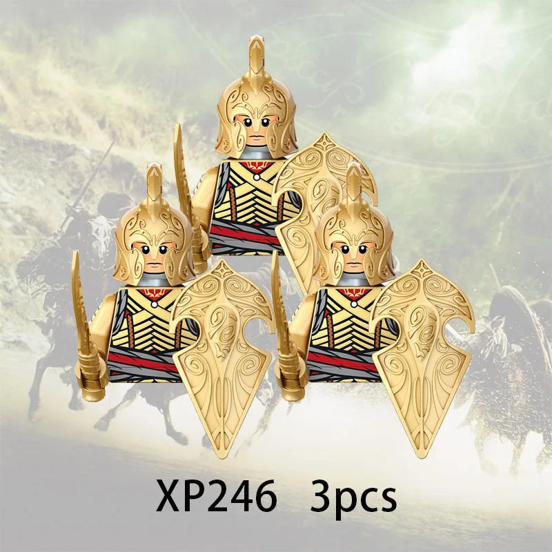 3pcs Lord Rings Elves Orcs Army Dwarf Rohan Mini Action Toy Figures Building Blocks Assembly Toys for Kids Birthday Gift Beauty World Shop