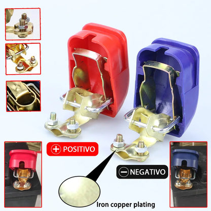 2Pcs Car Battery Terminal Connectors Quick Release Disconnect 12V 24V Positive Negative Battery Cable Ends for SAE/JIS Type Car Beauty World Shop