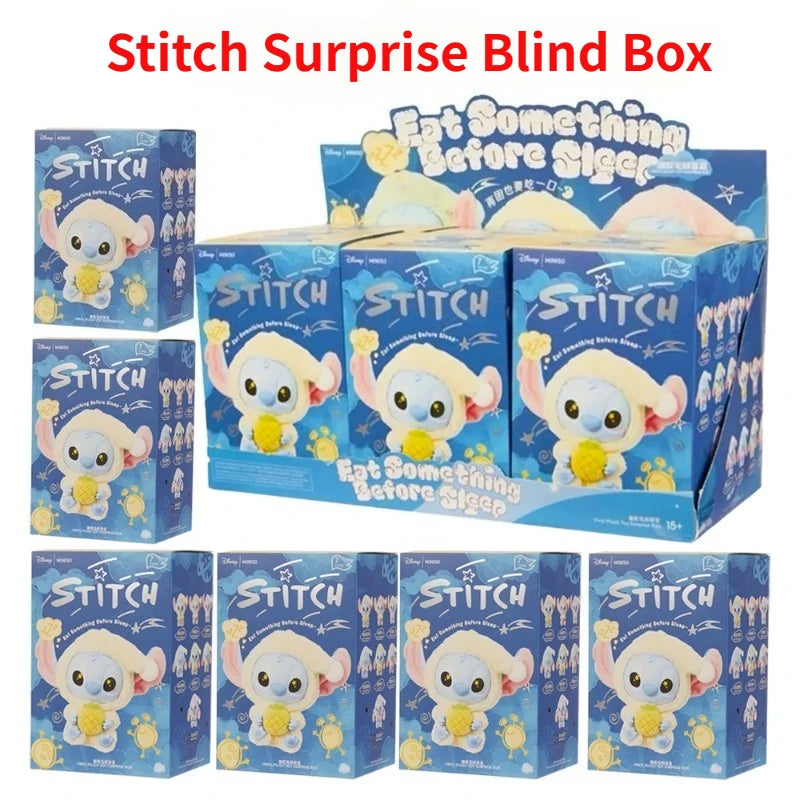 NEW Stitch Eat Something Before Sleep Series Blind Box Plush Dolls Pendant Cute Doll Ornament Mystery Box Surprise Toys Gifts Beauty World Shop