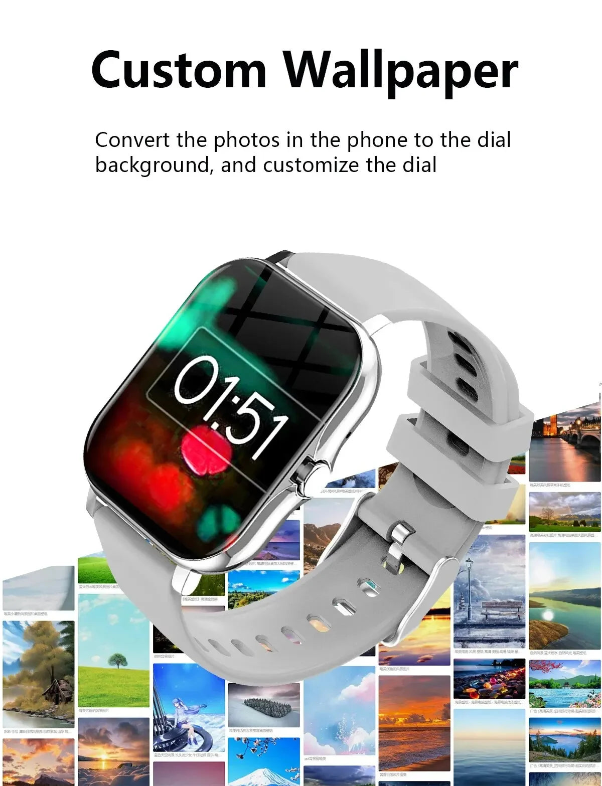 Smart Watch For Men Women Gift Sports Fitness Watch Bluetooth Call Digital Heart Rate Monitor Smartwatch GPS Tracking Wristwatch