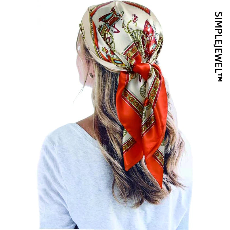Silky 68x68cm Square Scarf – Stylish & Soft, Multipurpose Head Cover & Elegant Neck Wrap Stylish Print, Silky Soft & Versatile Beauty World Shop