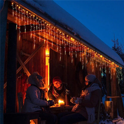 Christmas Garland LED Icicle Curtain String Lights Droop Outdoor Garden Street Wedding Decorative lighting Steady on Beauty World Shop