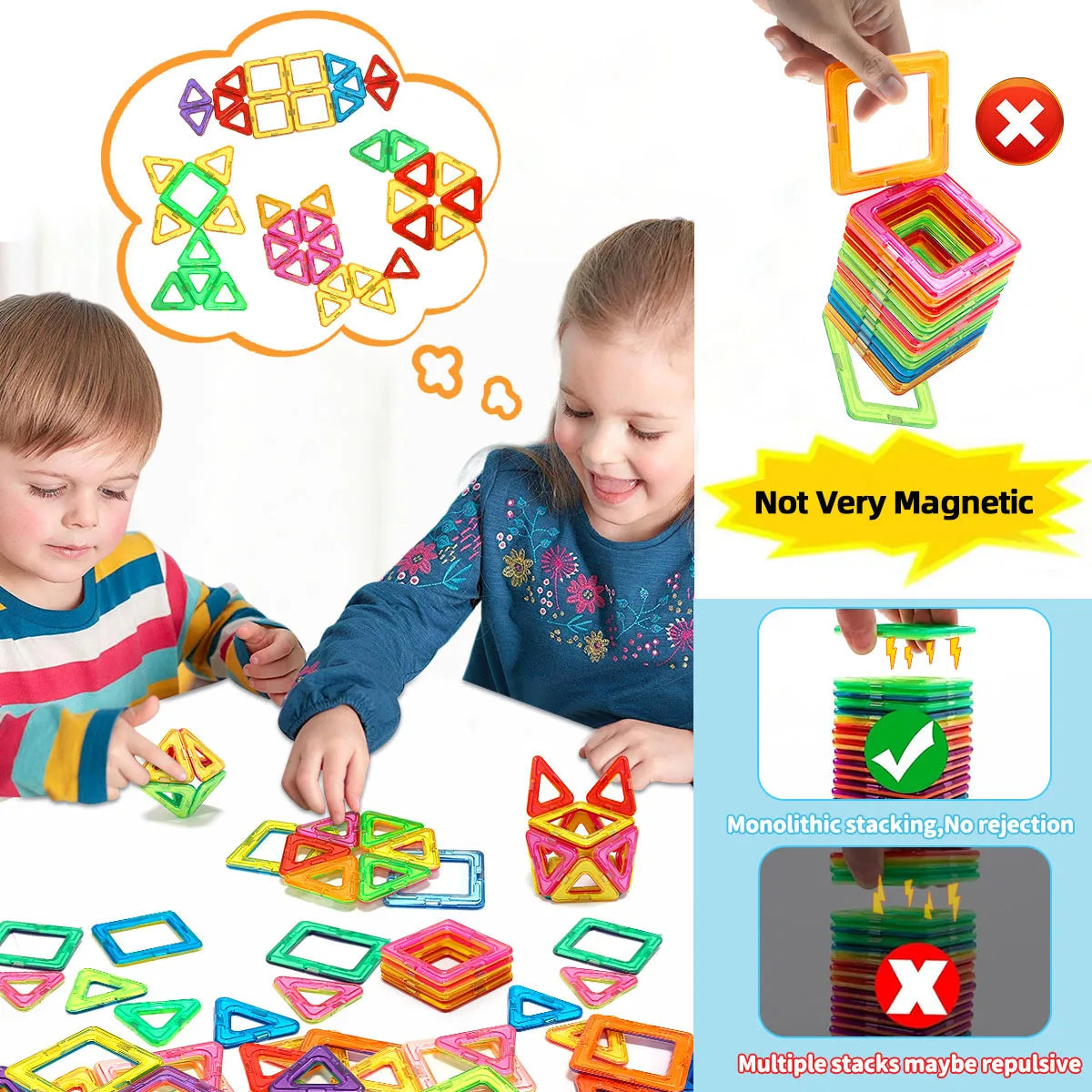 Magnetic Building Blocks DIY Magnets Toys medium size STEM Toys Construction Toys Learning Educational Magnet Toys Beauty World Shop