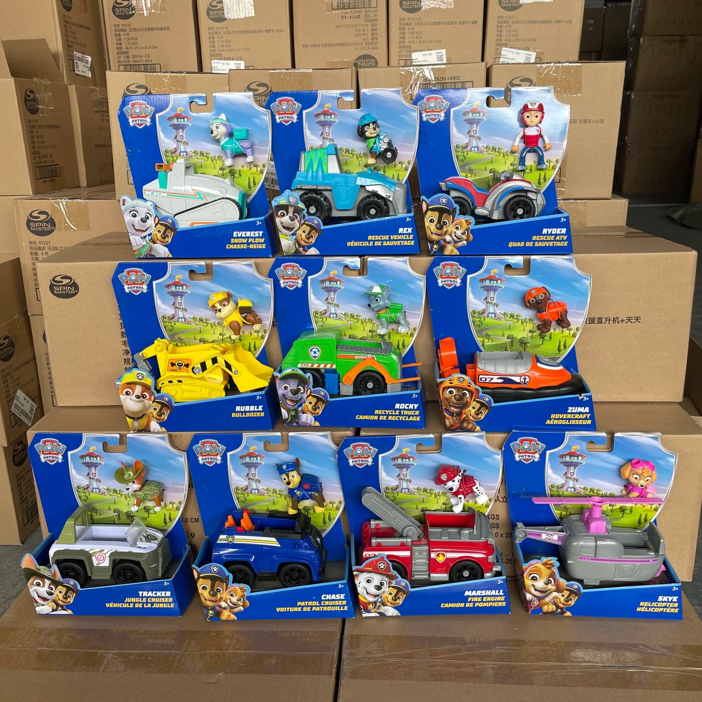 10kinds Genuine Paw Patrol Everest Ryder Rex Skye Chase Rocky Zuma Vehicle with Collectible Figure Birthday Gift Children Toy Beauty World Shop