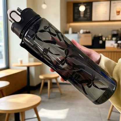 800ml/27oz Large Capacity Sports Water Bottle Leak Proof Plastic Drinking Cup With Time Scale Suitable For Travel Fitness Sports Beauty World Shop