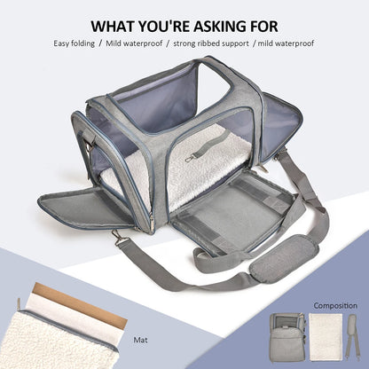 Dog Carrier Bag Soft Side Backpack Cat Pet Carriers Dog Travel Bags Airline Approved Transport For Small Dogs Cats Outgoing Beauty World Shop