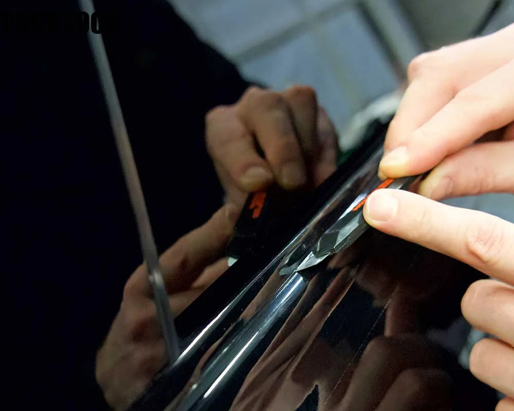 3/5/7/10CM Black Glossy Vinyl Wrap Stripes Chrome Delete Window Trim Film For Car Interior Hood Roof Pillar Beauty World Shop