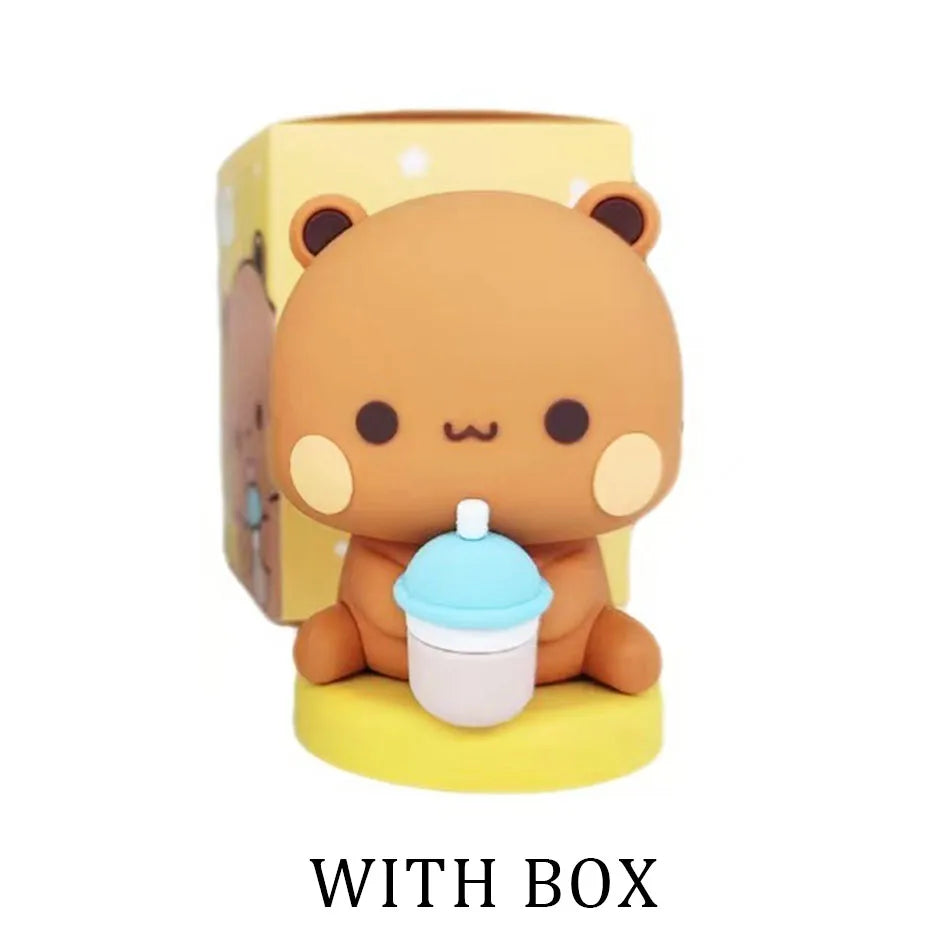 Cute Kawaii Bubu Dudu Panda Bear Figure Cartoon Exciting Bear Miniatures Collectible Animal Toy Doll Ornament Home Derocation Beauty World Shop