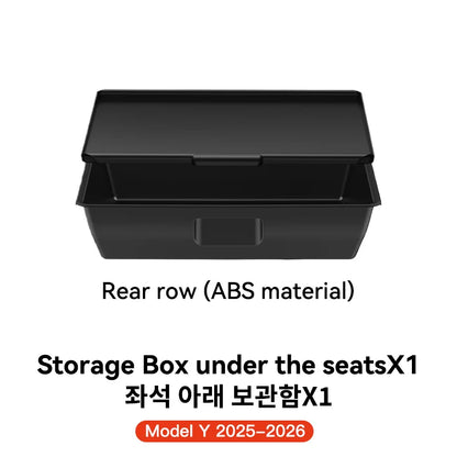 YZ For Tesla Model Y Juniper 2026 Underseat Storage Box Seats Drawer TPE Hidden Storage Tray Push Pull Car Organizer Accessories Beauty World Shop