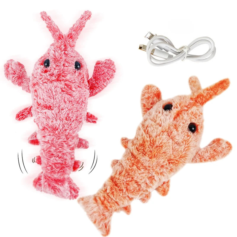 New Cat Toys Electric Lobster USB Rechargeable Simulation Jumping Shrimp Plush Electric Pet Teasing Cat Dogs Toys Pet Supplies Beauty World Shop