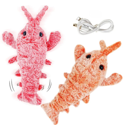 New Cat Toys Electric Lobster USB Rechargeable Simulation Jumping Shrimp Plush Electric Pet Teasing Cat Dogs Toys Pet Supplies Beauty World Shop