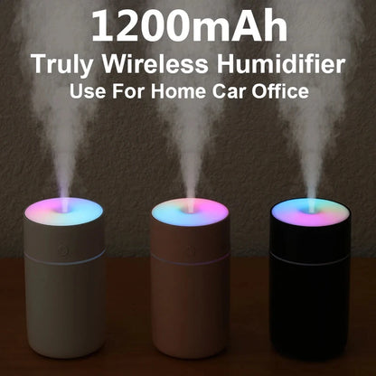 HOMEFISH Colorful Portable Mini Air Humidifier USB Rechargeable Wireless Home Car Aroma Diffuser Essential Oil Atomizer Beauty World Shop