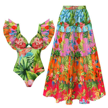 2026 New Sexy Ruffle Bikini Set Printed Brazilian Biquini Women Swimwear Skirt Bathing Suit Girls Summer Beachwear Dress Beauty World Shop