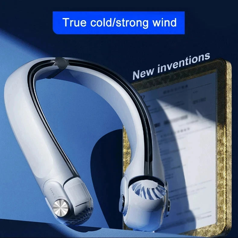 Portable Neck Hanging Fan With Usb Charging Adjustable Bladeless Turbofan Bladeless Student Dormitory Home Outdoor Cooling Beauty World Shop