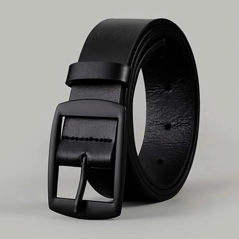 New Luxury Belt for Men PU Leather Belt Metal Pin Buckle High Quality Famous Brand Designer Waist Strap Belt for Jeans Plus Size Beauty World Shop