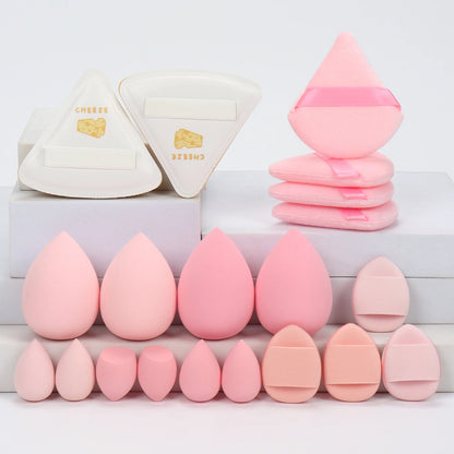 20 Pcs Pink Makeup Sponge and Makeup Puff Set Suitable for Face Cream and Powder Concealer Powder Makeup Machine Beauty World Shop