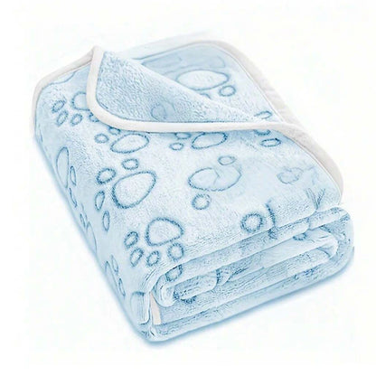 1pcs Ultra-Soft Paw Print Dog Blankets - Machine Washable, Cozy Pet Pillow Pads for Indoor & Outdoor Use - Ideal for Small to La Beauty World Shop